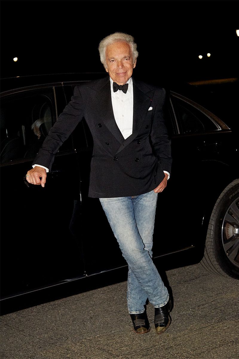 The signature style of Ralph Lauren – denim with a tuxedo.